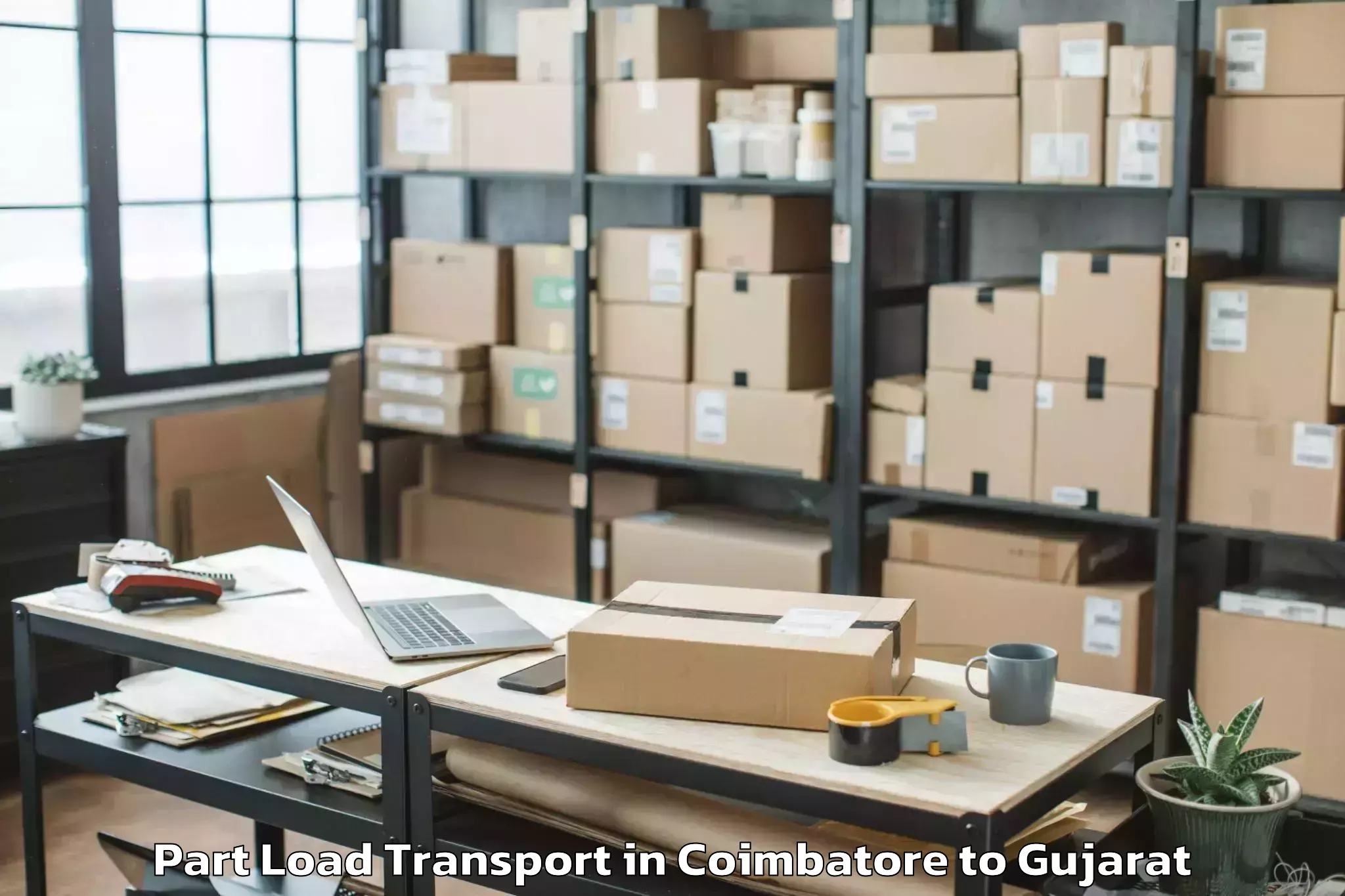 Professional Coimbatore to Iit Gandhi Nagar Part Load Transport